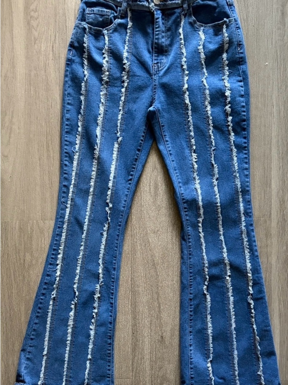 SHEIN Large Blue High-Waist Flare Jeans